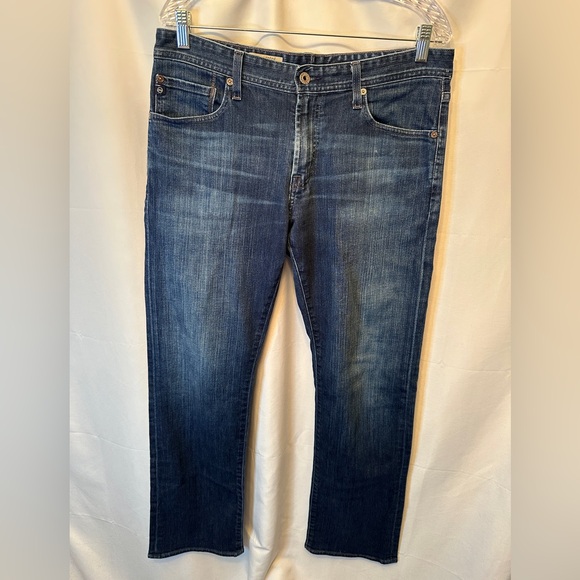 AG Adriano Goldschmied Size 33x33 Protege Straight Leg Stretch Blue Jeans - Picture 1 of 10